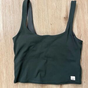 Vuori Dark Green Crop Tank